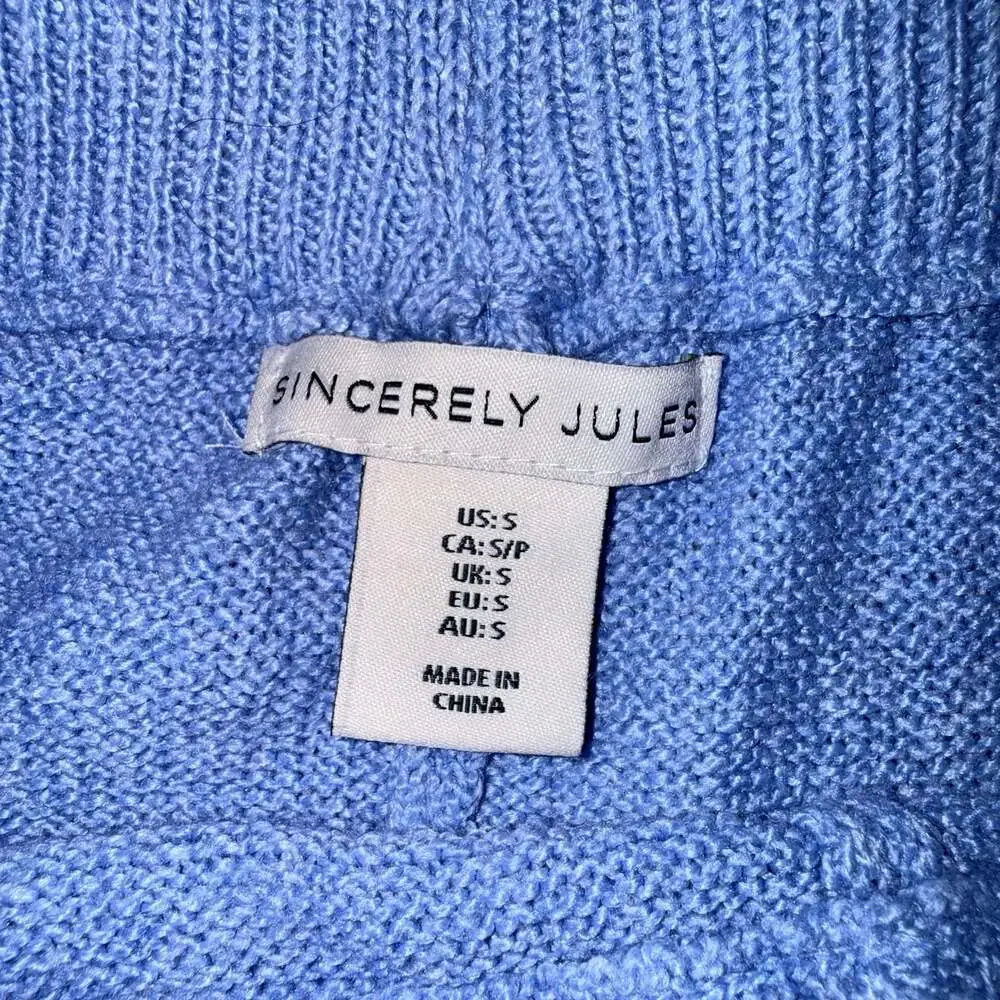 Sincerely Jules Blue Smiley Face Knit Loungewear Set size Small